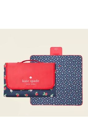 ♠️Kate Spade Strawberry Toss Packable Outdoor Picnic Blanket NEW